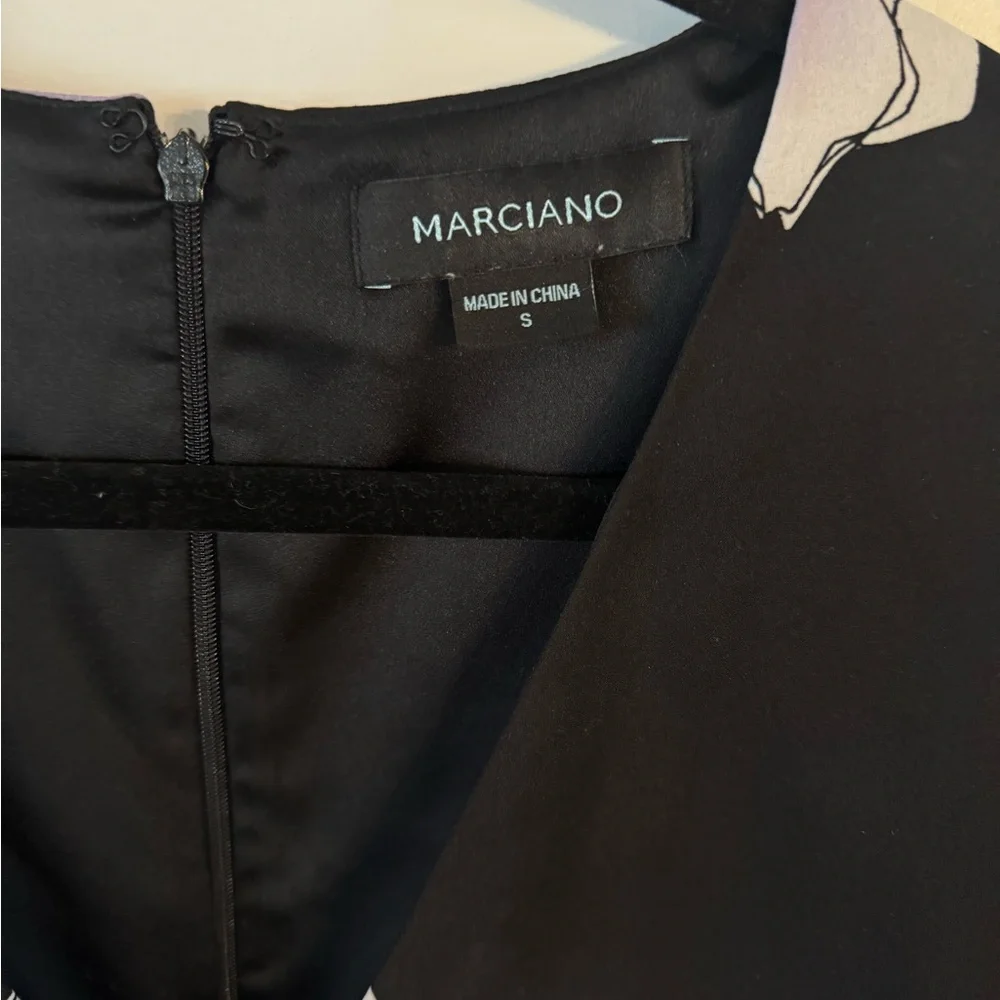 Marciano Black Wrap Dress Top with Lavender Floral Print - Picture 2 of 2